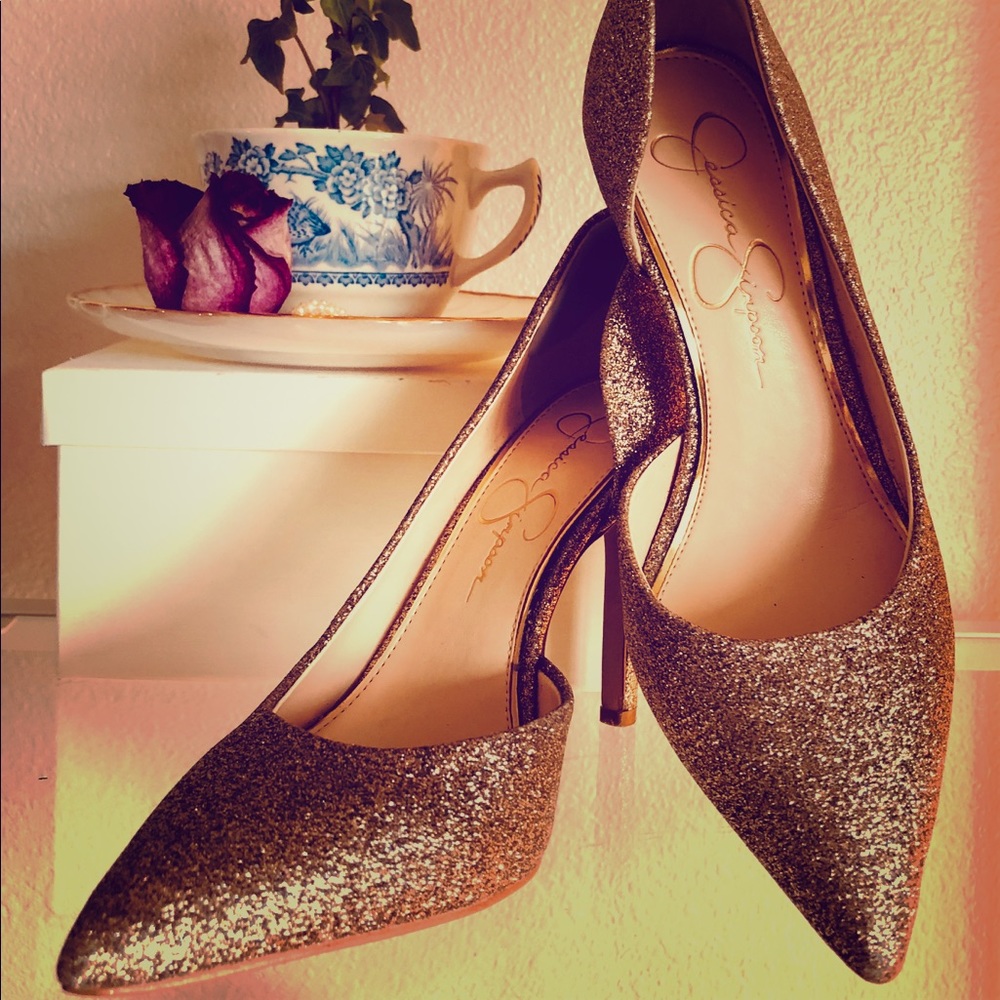 Jessica Simpson glitter heels